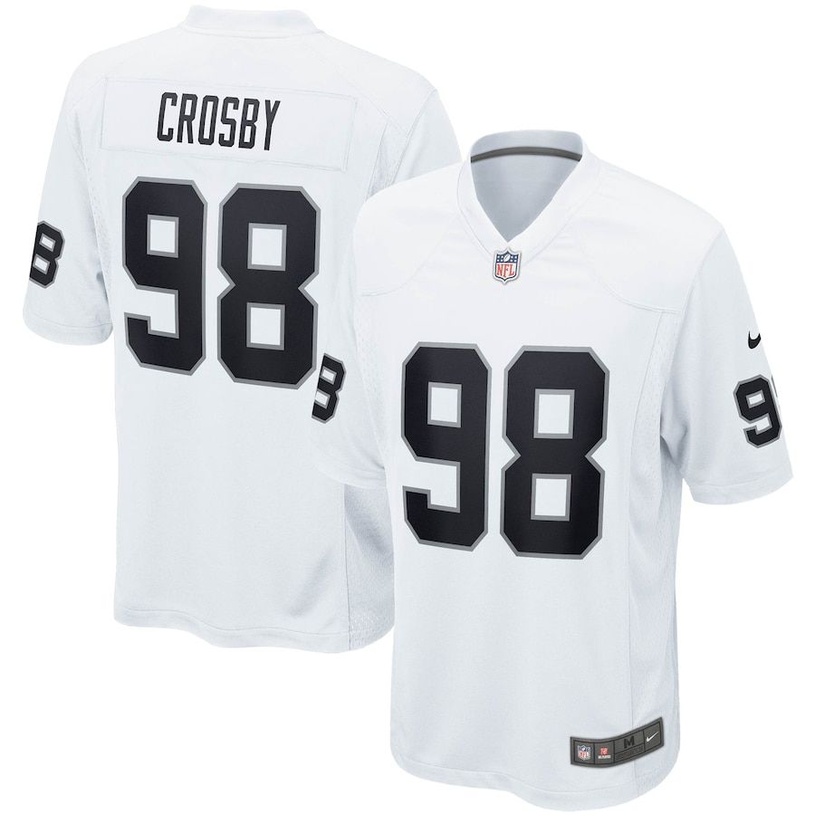 Men Oakland Raiders #98 Maxx Crosby Nike White Game NFL Jersey